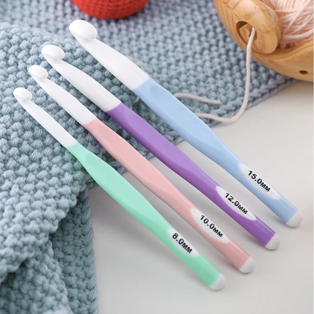 6/12/15/20mm TPR Crochet Hooks Weave Sewing Tools Crochet Hook Embroidery Needles Big Knitting Needles