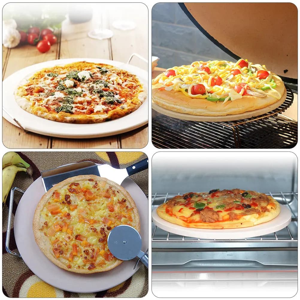 1Pcs High-Quality Cordierite Pizza Stone Heat Resistant Baking Stone for Crispy Pizza Roast Chicken Pie Bread Baking Tool