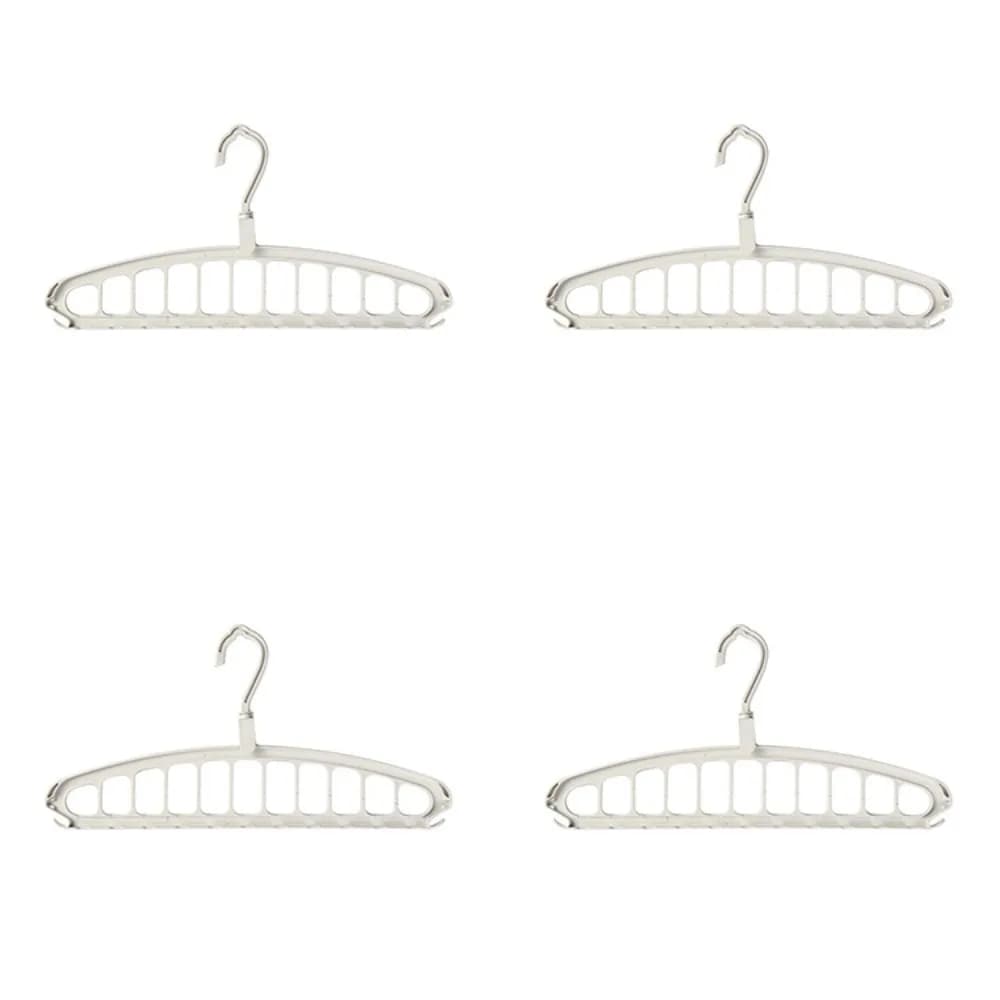 Set di 4 Ganci Girevoli Multiuso, Appendiabiti Salvaspazio in Plastica, Organizzatore Antiscivolo per Armadio