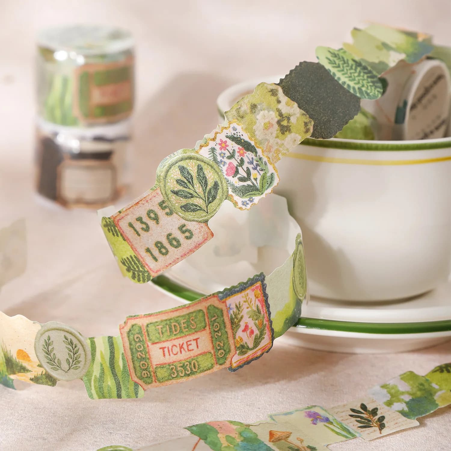 1 pz/1 lotto Nastri adesivi decorativi The Little Forest of Scraps, nastro adesivo per Junk Journal, adesivi per scrapbooking, carta fai da te