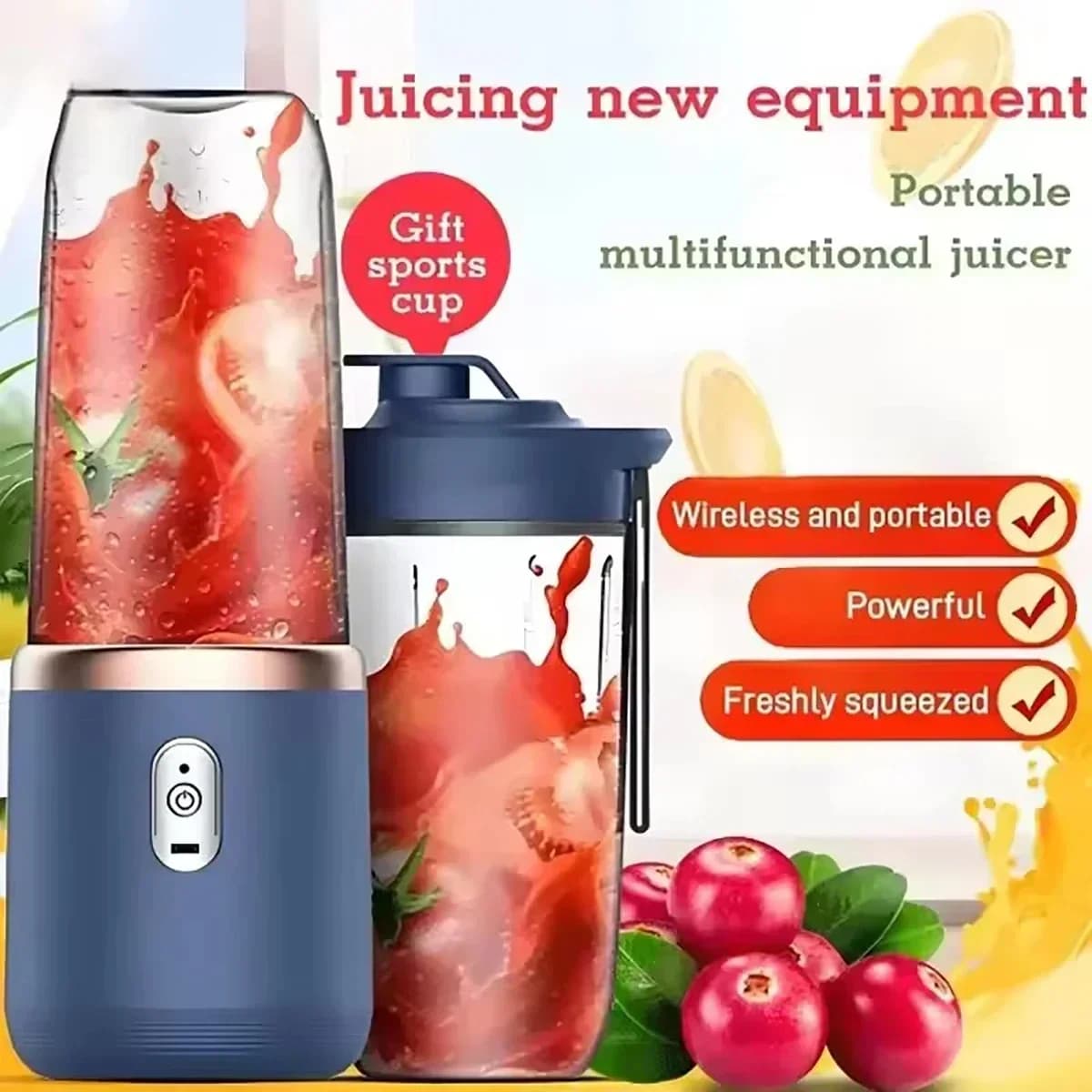 1 multifunctional electric juicer for children: electric blender suitable for children, healthy fruit juices and pressing.