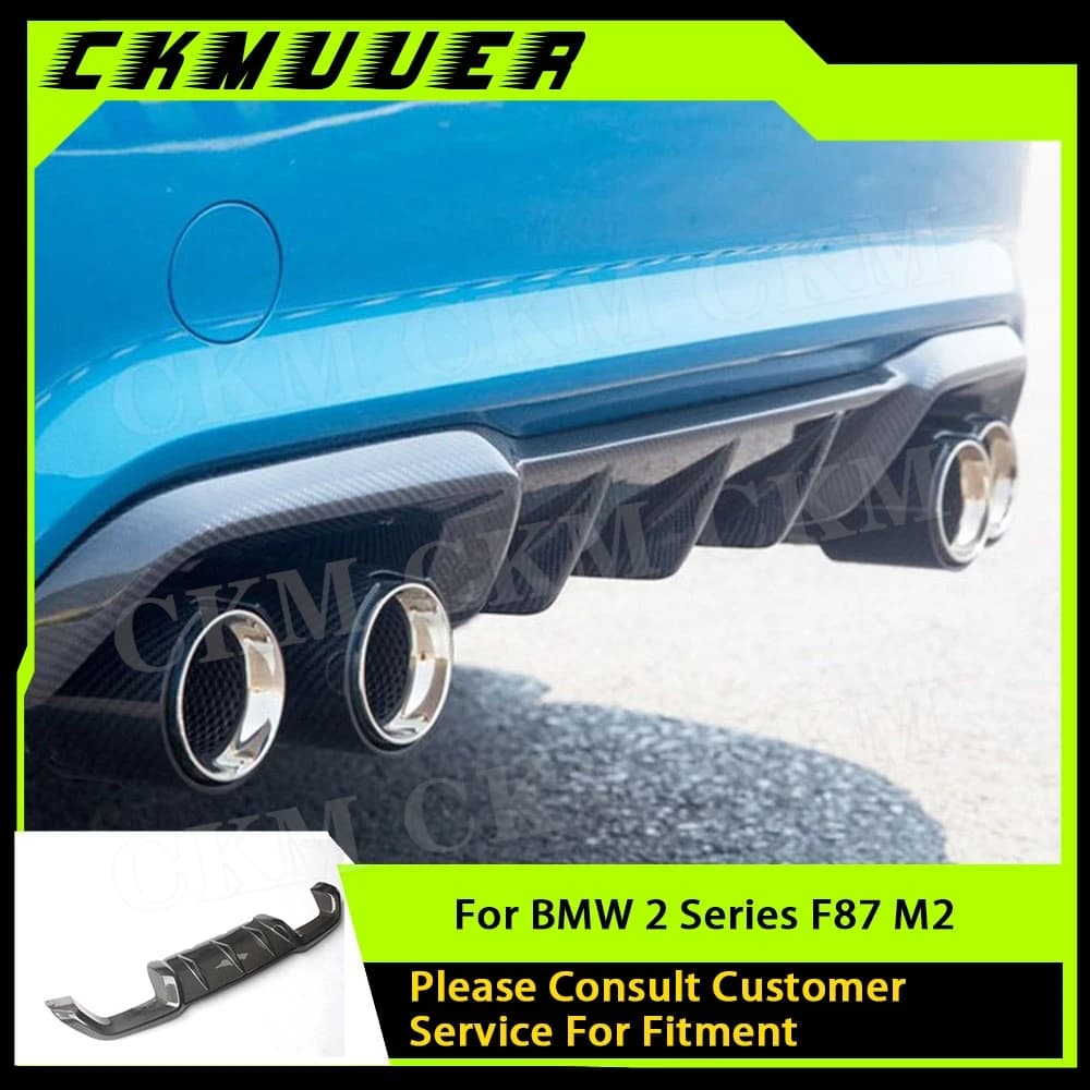 CKMUUER Carbon Fiber Racing Rear Bumper Lip Diffuser for BMW 2 Series F87 M2 Base Coupe 2 Door 2016 2017 2018 2019 Rear Hugger