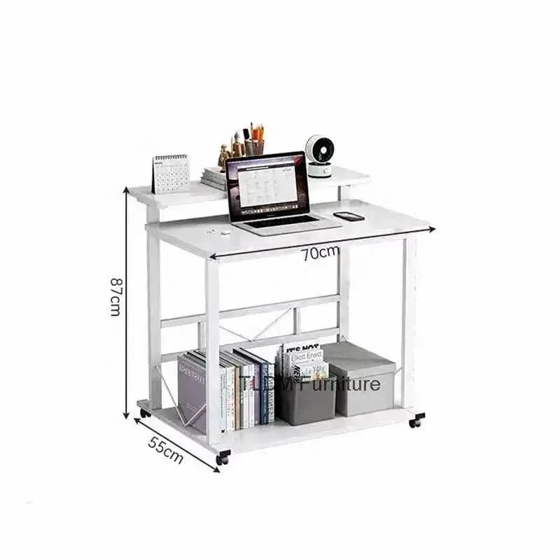 Piccola Scrivania per Ufficio in Stile Nordico, Pratica Scrivania per Computer con Ruote in MDF, Design Creativo di Lusso Leggero, Tavolo da Gaming per Casa
