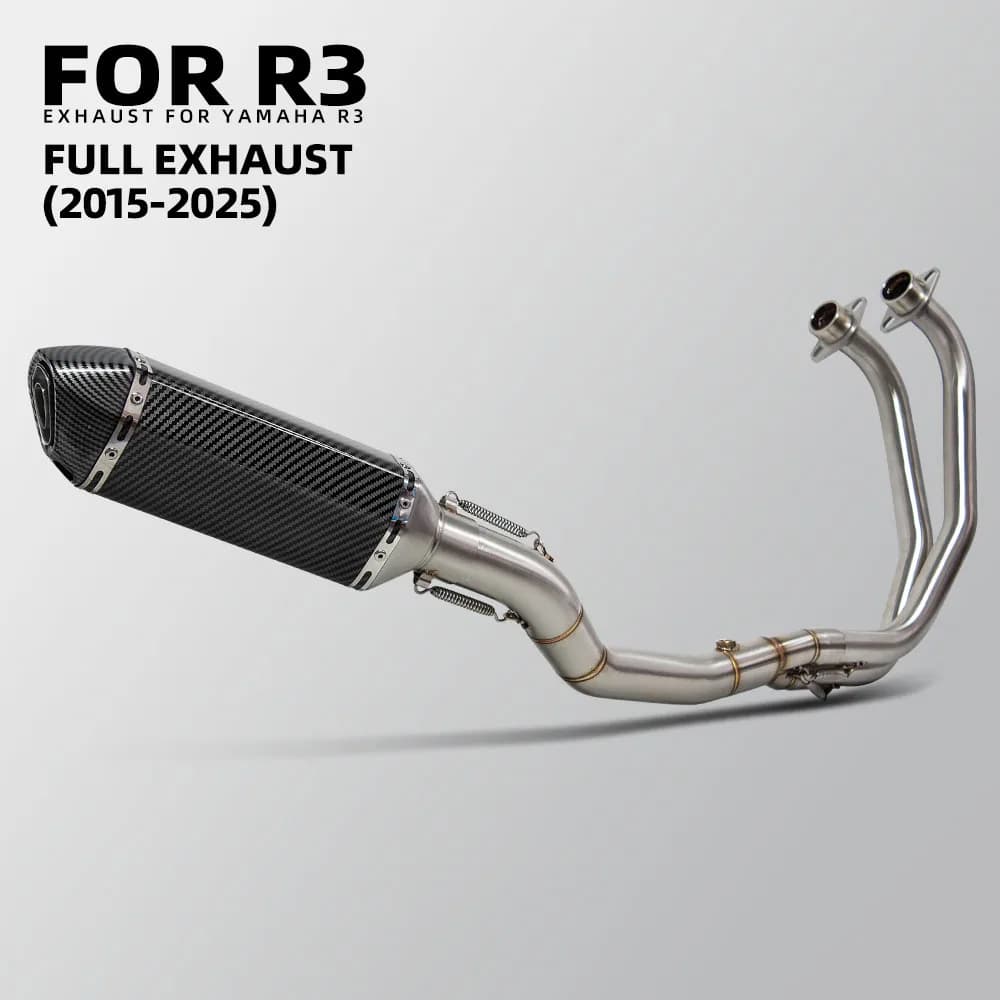 Tubo di scarico anteriore R3 per Yamaha YZF-R3/R25 MT-03/25 Touring 2015-2026, sistema di scarico moto, silenziatore da 370mm