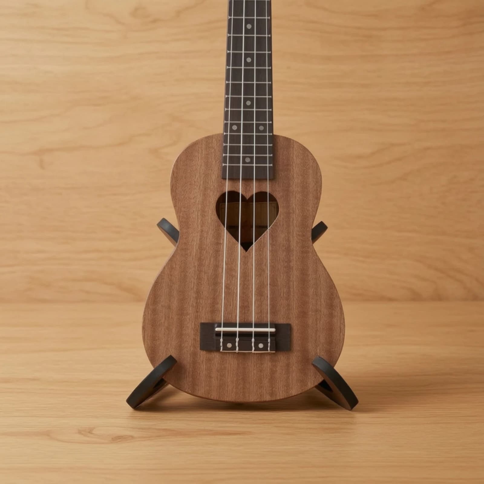 Ukulele Stand Stable Wooden Stand with Cushioned Edging Ukulele Holder Foldable for Guitarists, Music Studio, Practice Room