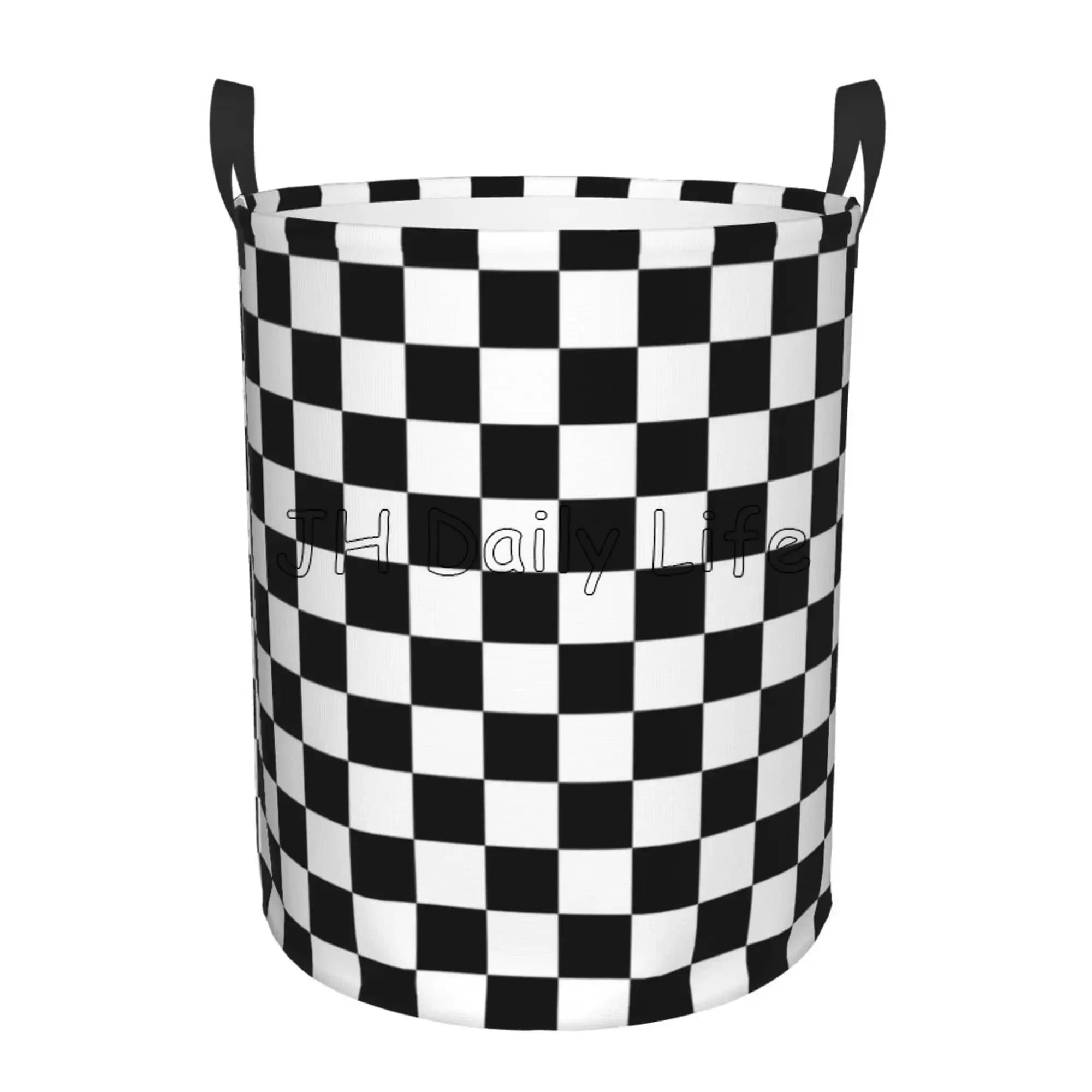 Basket for kids with racing flag, basket for children, container for car toys, for the decor of the room, gift basket for the bedroom