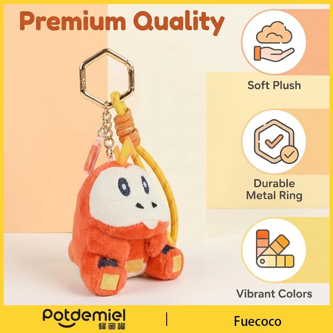 Potdemiel Pokemon Fuecoco Plush Keychain Soft Doll Bag Pendant Cartoon Backpack Clip Boys Girls Kids Toy Present Kawaii
