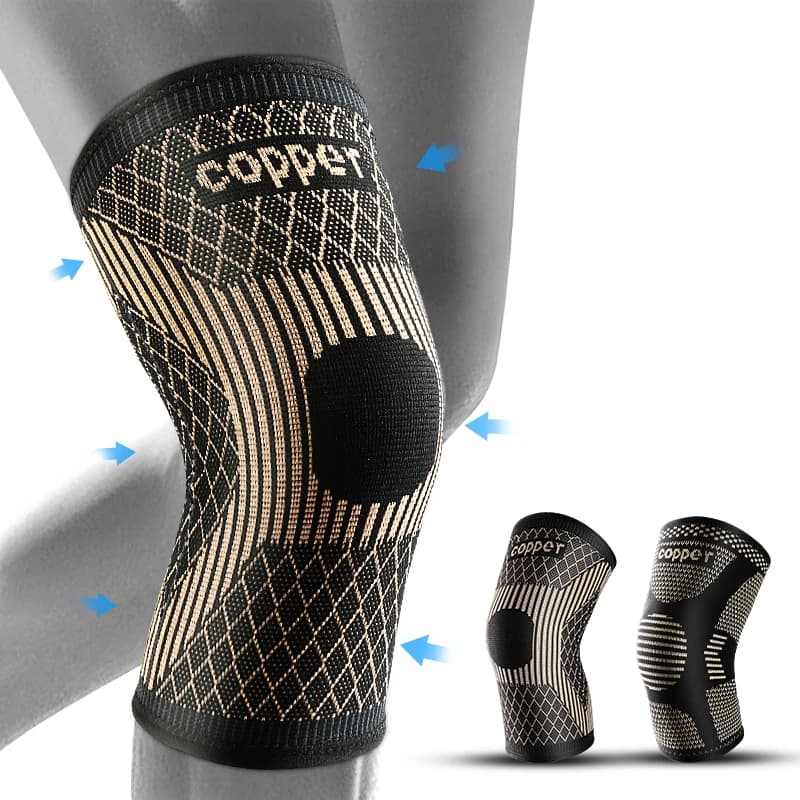 Ginocchiera in Rame per Dolori Articolari - Supporto per Ginocchio in Rame, Fascia Compressiva per Sport, Sollievo dal Dolore al Ginocchio