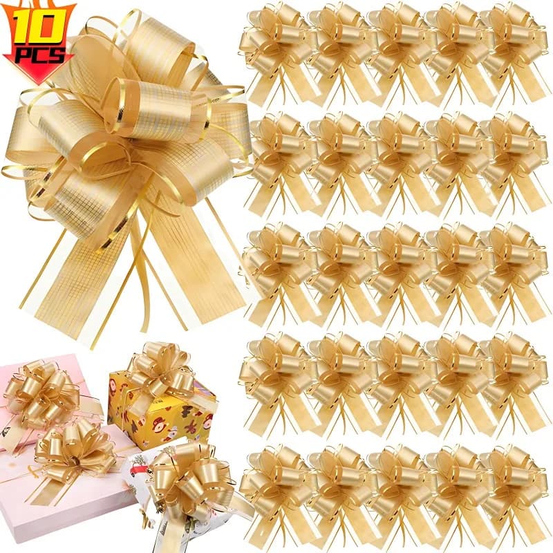 10/1PCS Pull Bow Nastri regalo Involucri di fiori per eventi di nozze Ornamento Compleanno Festa di Natale Decorazioni per auto Regali Box Archi