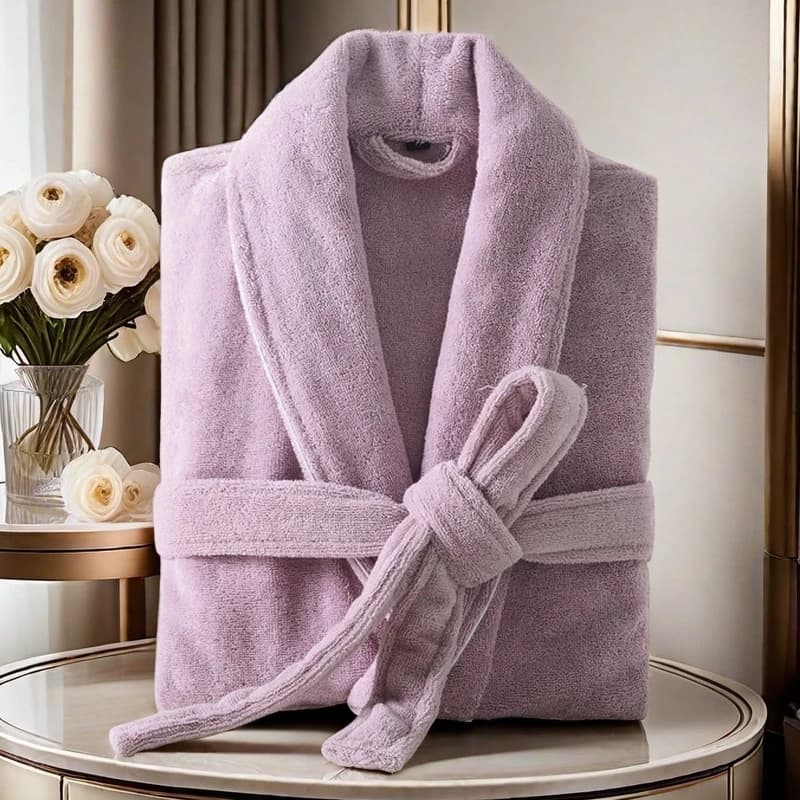 Men's bathrobe with hood 100% cotton thick warm towel in cotton fleece long robe hotel spa soft bridesmaid dress