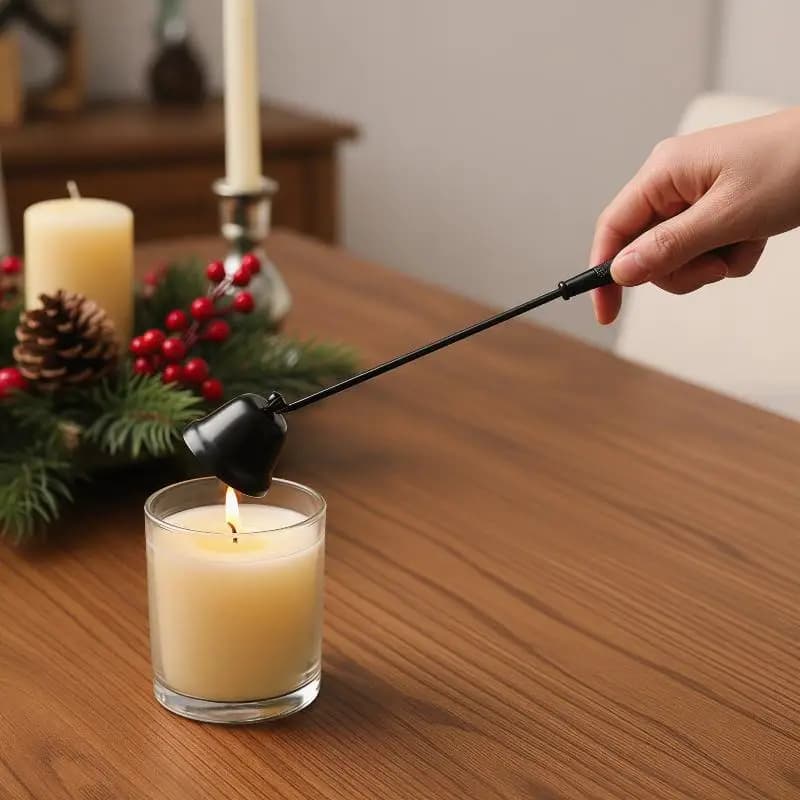 Spegnitore per Candele in Acciaio Inossidabile con Manico Lungo, Accessorio per Estinguere le Fiamme delle Stoppine