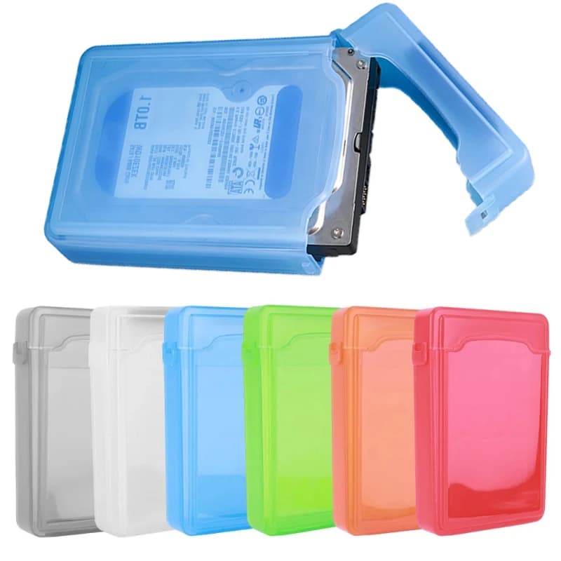 Custodia Protettiva Portatile per Disco Rigido Esterno da 3,5 Pollici IDE SATA, Scatola di Protezione in Plastica per HDD
