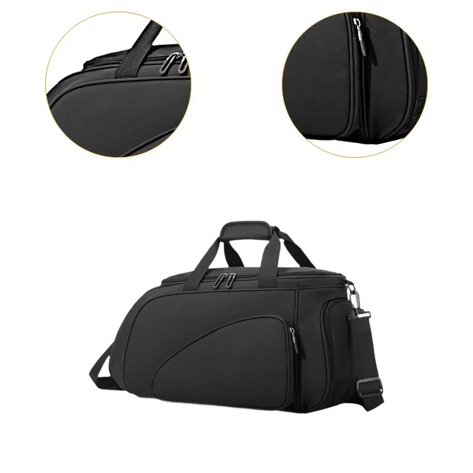 Table tennis training bag with adjustable shoulder strap, in Oxford fabric, with separate compartment for dry and wet, racket for pickleball rack