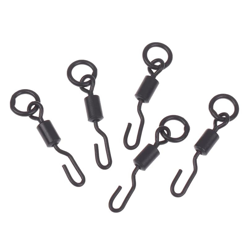 10/20 pz Pesca Alla Carpa Girelle Scatta Con Anello Solido Cambio Rapido Gancio Da Pesca Girelle Accessori Per Carpa Rig Micro Gancio Girevole