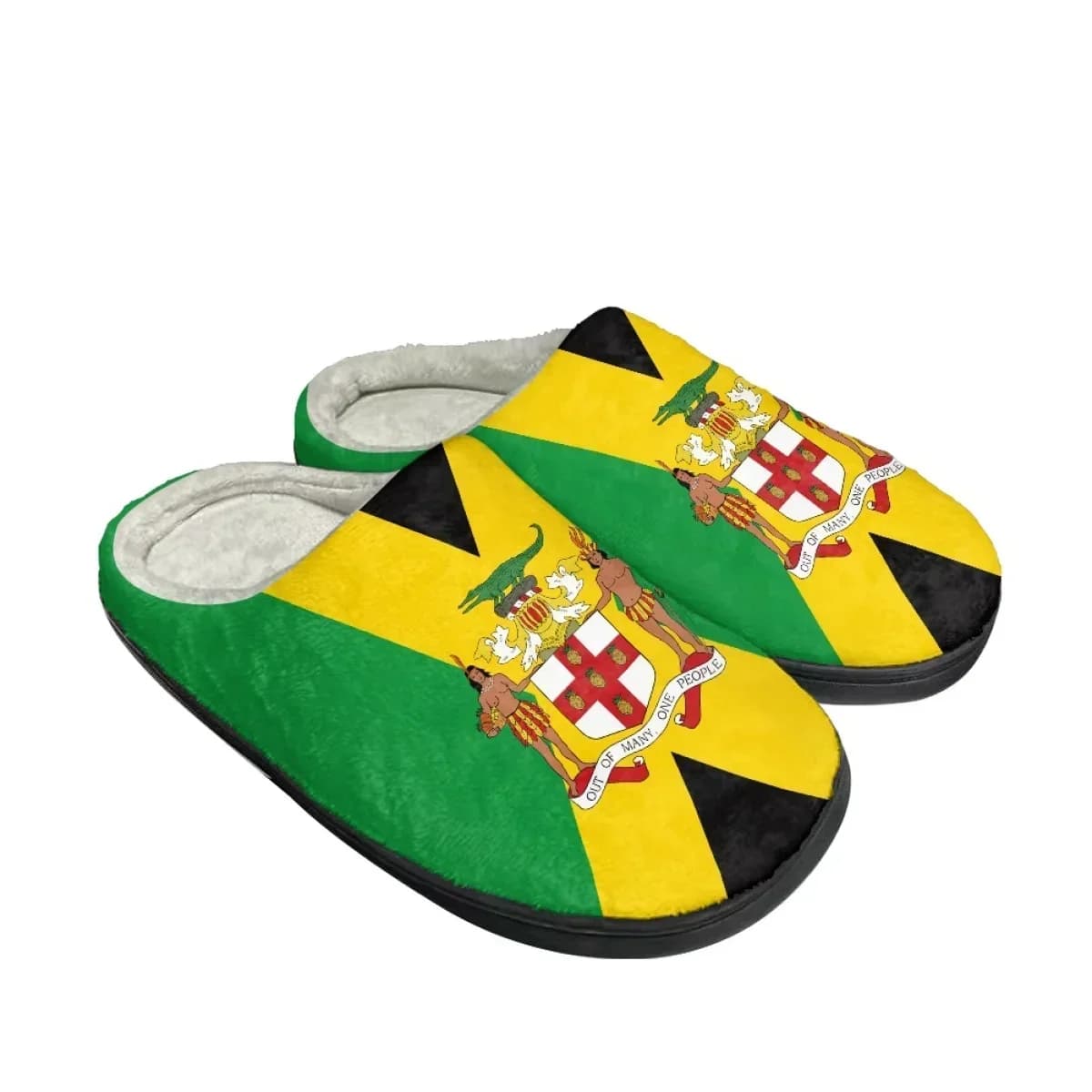 Pantofole Casual con Stampa Bandiera Giamaicana, Comode Ciabatte da Casa in Cotone per Uomo e Donna, Calde per Autunno e Inverno, Calzature per Coppie