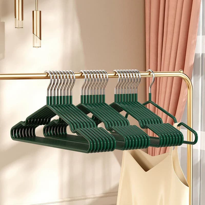 Clothes Hanger 10pcs Coated Metal Non-slip Suit Coat Hangers Heavy Duty Metal Jacket Hanger for Clothes Garment Organizer Hanger