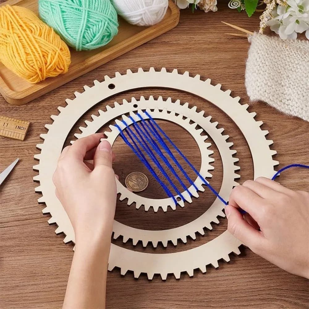 Versatile Wooden Weaving Loom Kit Traditional Art Crafts Hand Weaving Machine Weaving Comb Modular Design