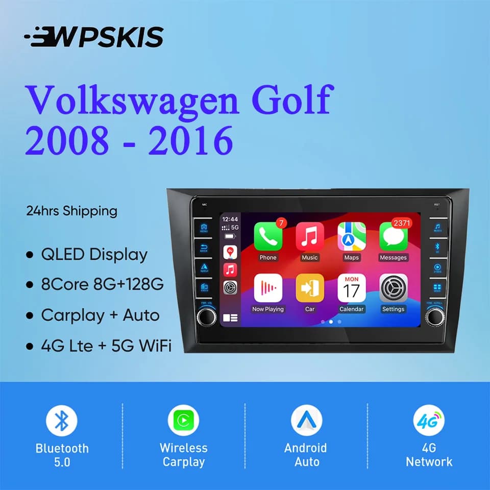 8G Ram 128GB Auto Autoradio Video Audio A/V Musica Lettore DVD GPS Navi Per Volkswagen VW Golf 2008 2011 2016 Carplay Auto DSP RDS