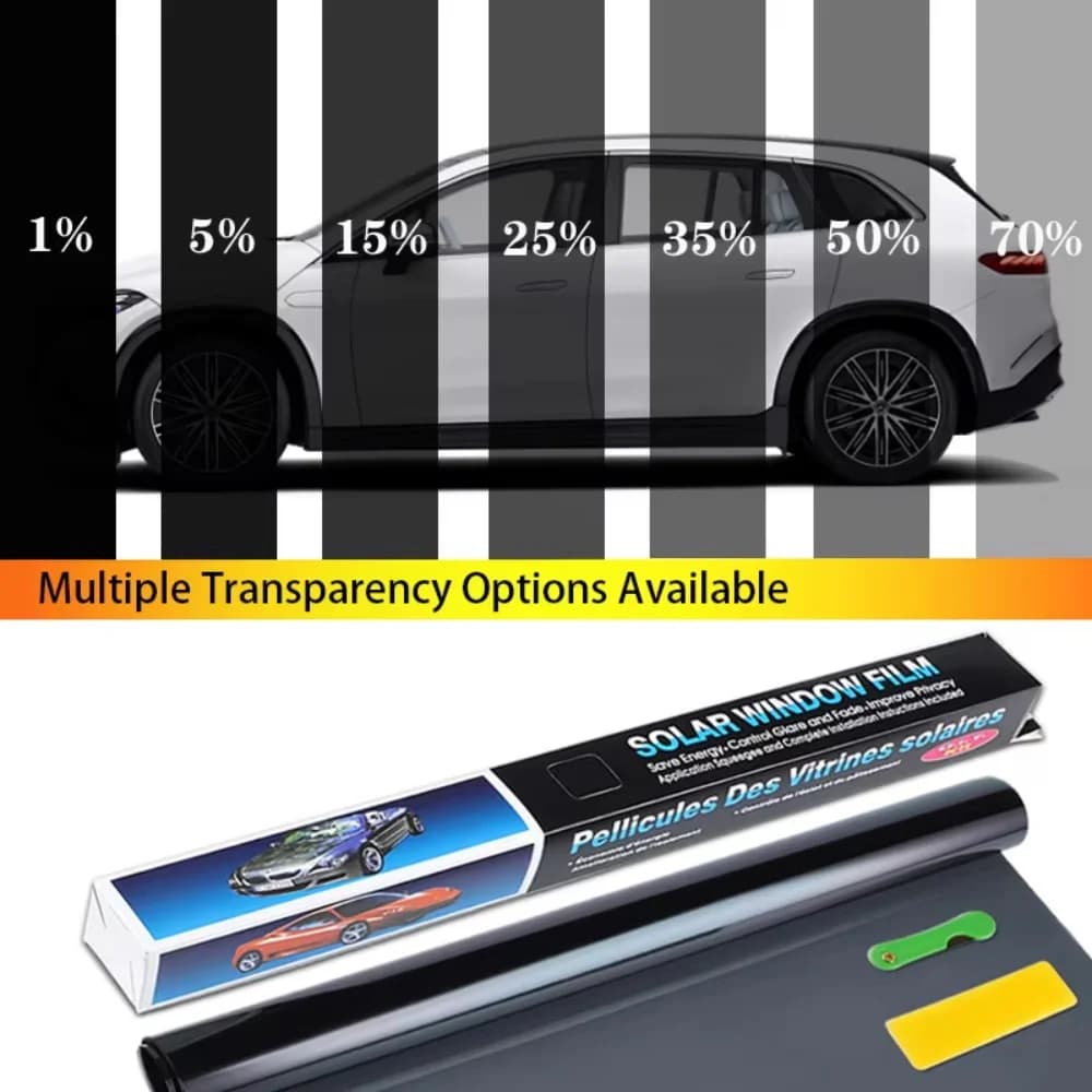 50 cm x 3 m Pellicola per la privacy del finestrino dell'auto Vinile automatico Anti aspetto Lamine di vetro scuro Adesivo Estate Pellicole UV solari Accessori protettivi