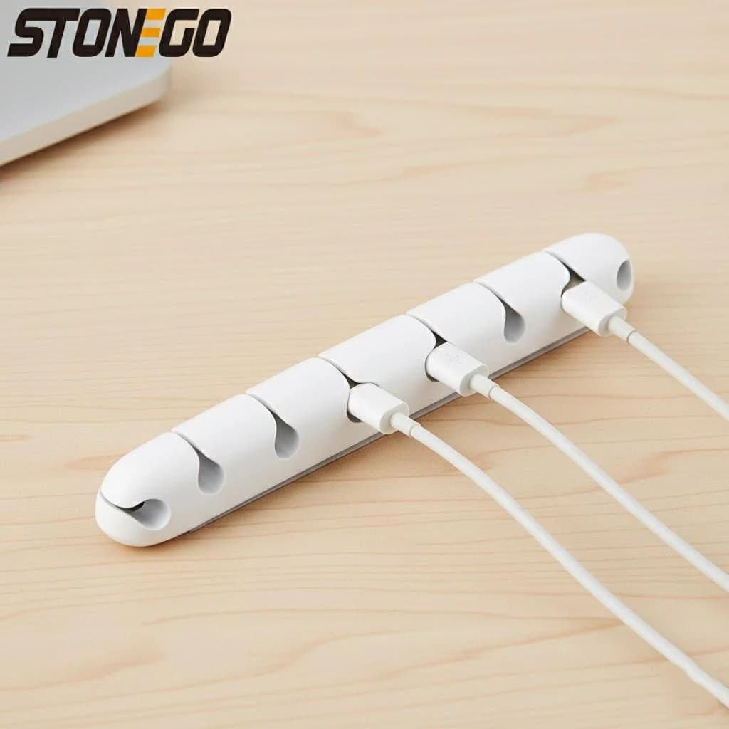 Organizzatore Multifunzione da Scrivania per Cavi USB, Avvolgicavo in Silicone, Fissatore per Fili, Gestione Cavi