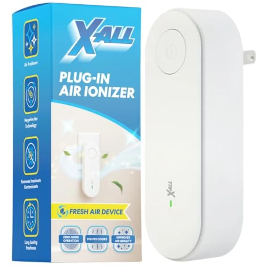 Mini purificatore d'aria ionizzatore - Purificatore d'aria da presa per camera da letto, casa e ufficio - Rinfresca l'aria da animali domestici, cibo, rifiuti e fumo