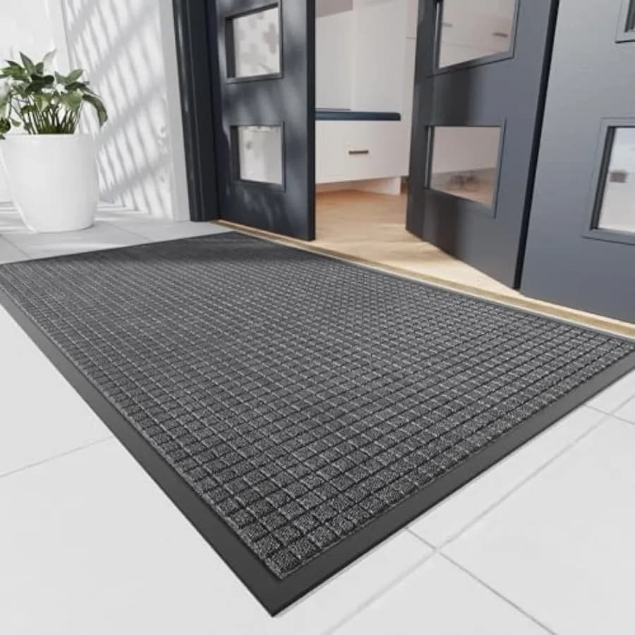 Tappetino durevole per porta d'ingresso, 60 x 36 pollici, resistente per interni ed esterni, con retro in gomma antiscivolo, resistente alle macchie e allo sbiadimento