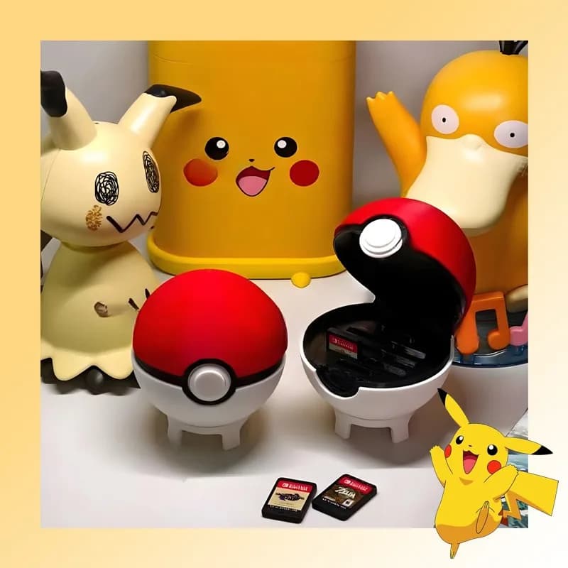 Custodia protettiva per scheda Switch Pikachu Poke Ball per Nintendo Switch 2 OLED NS Lite Scatola di immagazzinaggio per carte da gioco Accessori per giochi