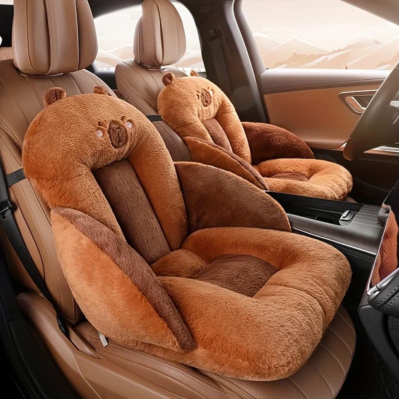 Nice car seat cover with animal print, plush cushion, thick office padding, home, vehicle, no tool installation