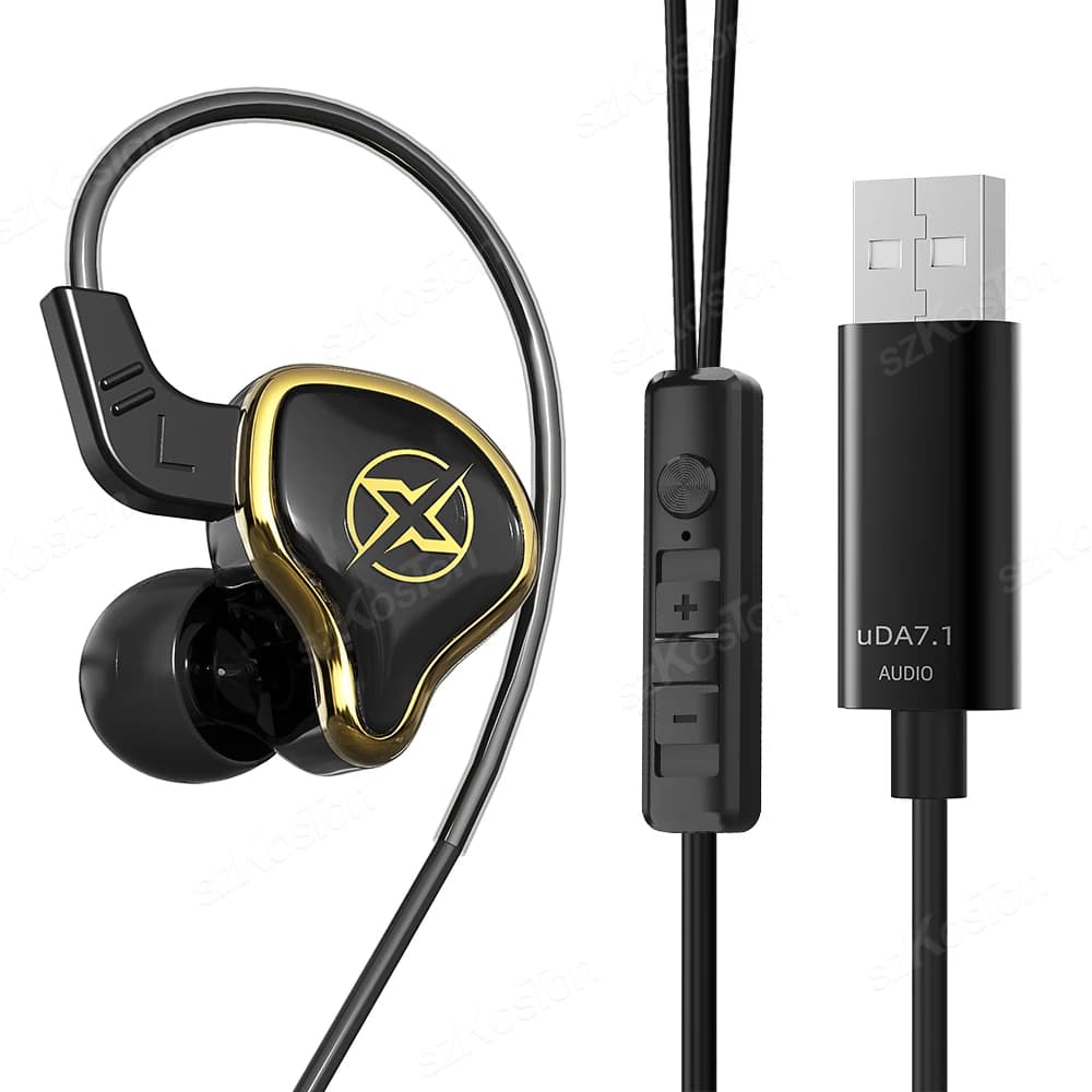 USB 7.1 wired headphones with Surround sound with earphones with noise cancelling for PC Computer PS4 PS5 Laptop