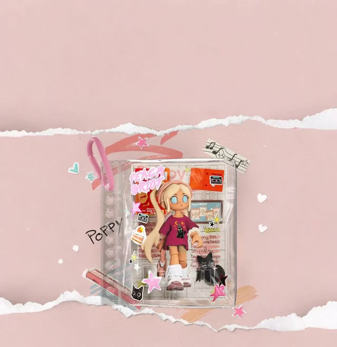 POPMART Peach Riot Carry The Music Series Block Pendant Blind Box Toys Kawaii Anime Action Figure Caixa Caja Surprise Mystery