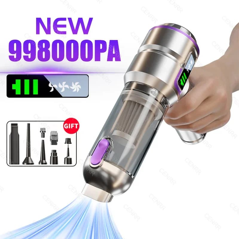 Mini aspirapolvere per auto 998000PA Cordless potente per la casa Ventilatore portatile per auto Aspirapolvere per auto portatile
