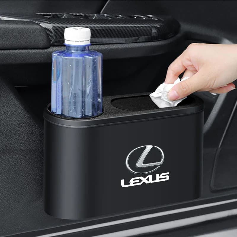 Adesivo per auto, organizer per portiera auto, contenitore per rifiuti con portabottiglie, cestino per Lexus CT200H IS250 RX300 RX350 RX450H GX460 GX47