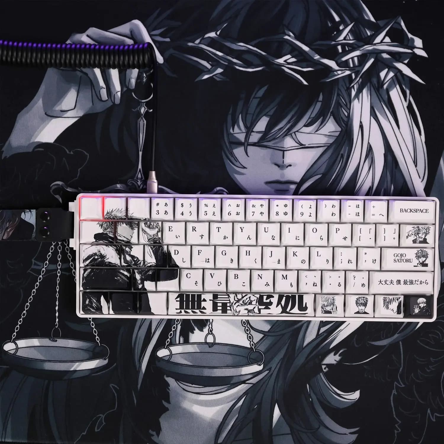 Satoru Gojo Copritasti PBT Cherry Profile Sublimation Sets for MX Switch Mechanical Keyboard Accessories
