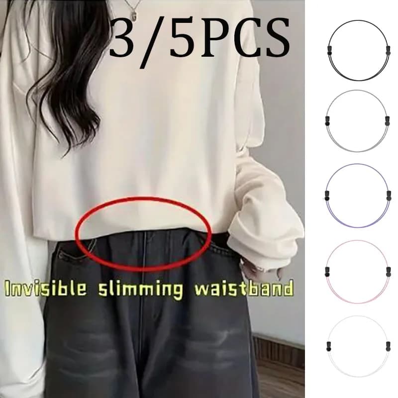 3/5PCS Shirt Belt Adjustable Shirt Lock Undergarment Belt Anti Wrinkles Tieback for Men and Women Keeping Shirt Tucked in Band