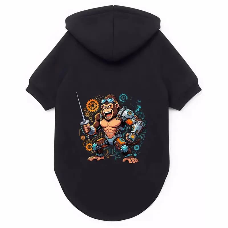 Pet Dog Hoodie Saiyan Monkey Print Coat Canine Cat Spring Autumn Warm Comfortable Breathable Fashion