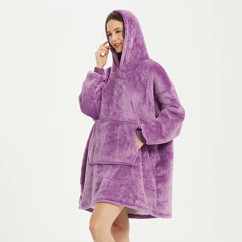 Coperta invernale con cappuccio Coperte indossabili calde oversize 850 grammi Pullover in peluche in microfibra Abito Coperta in pile Felpa da donna