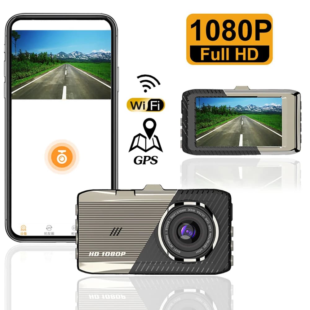 Auto DVR WiFi Full HD 1080P Dash Cam Rear View Vehicle Camera Video Recorder Night Vision Car DVR Dashcam GPS Car Accessories