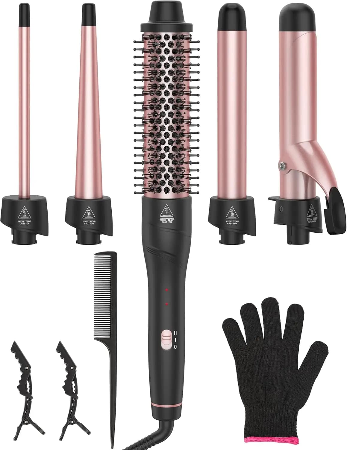 Set iron curlers 5 in 1 with fast heat, double tension for all types of hair and travel use