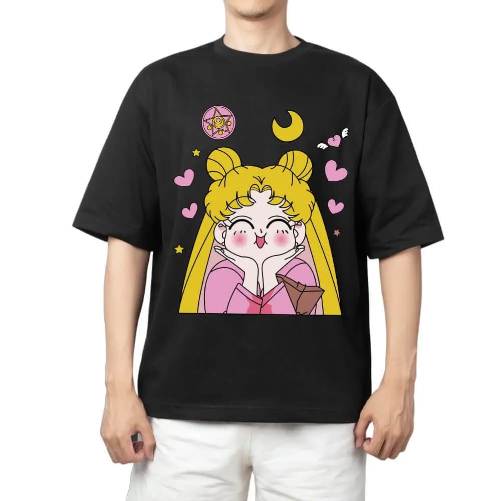 Nuova T-shirt 2026 Sailor Moon con Stampa Grafica Anime, Manica Corta, Unisex, Top Sportivo da Uomo, T-shirt per Uso Quotidiano