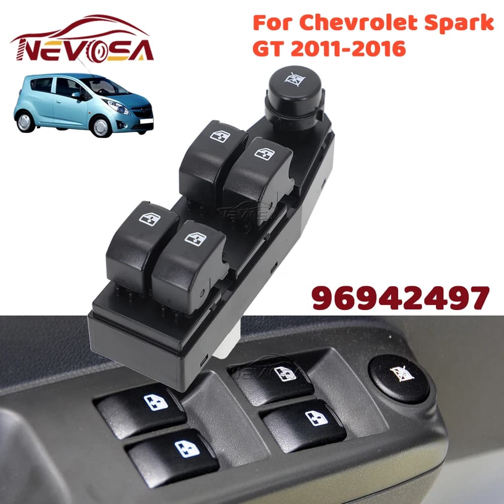 96942497 Per Chevrolet Chevy Spark GT EV WVE BY NTK 2013 2014-2016 Interruttore Alzacristallo Elettrico Anteriore Sinistro Lato Guida con Pulsante Vetro