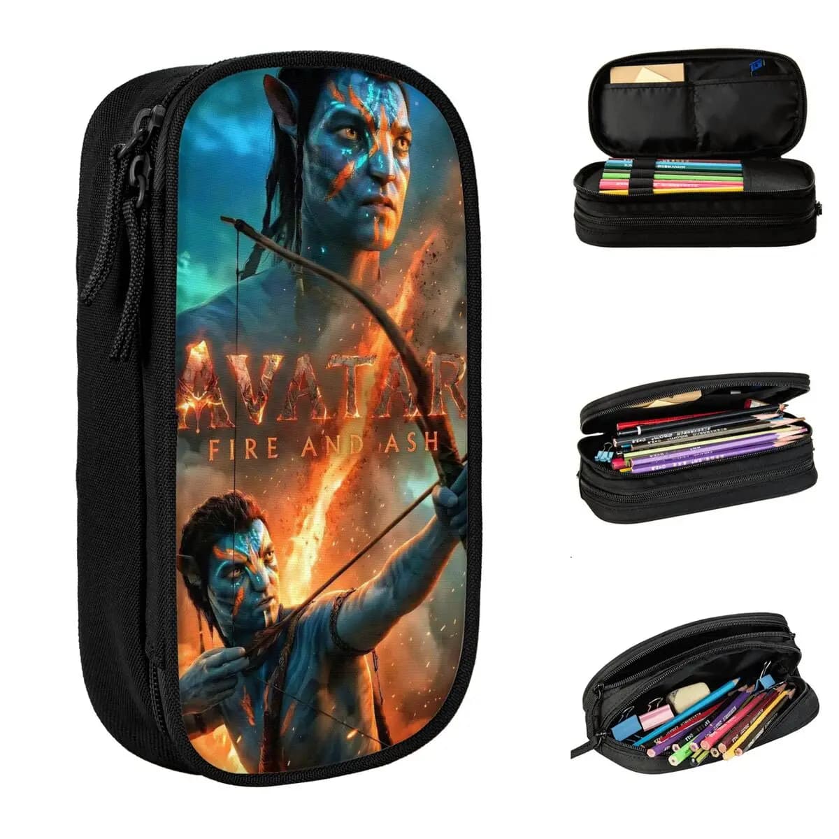 Astuccio Portapenne Fashion Avatars Fire And Ash Movie, Astuccio Grande per Studenti, Borsa Portapenne con Cerniera per Ufficio