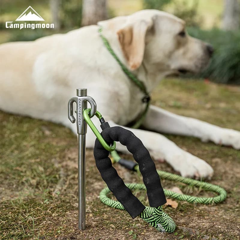 CAMPINGMOON K45 Bold 420 Acciaio inossidabile Pet Ground Nail Guinzaglio per cani Chiodo da campeggio Accessori da campeggio Palo rotante per cani