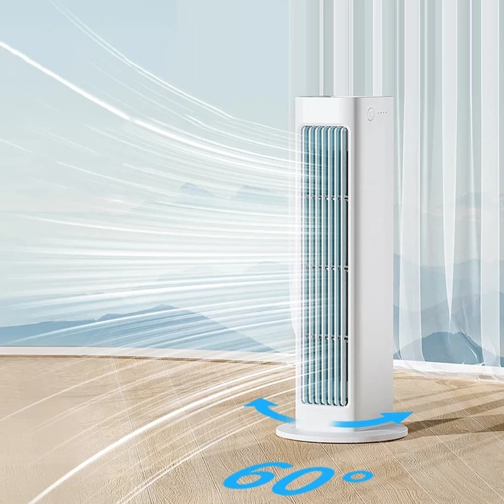 Ventilatore senza pale con telecomando, ventilatore elettrico (Bianco)
