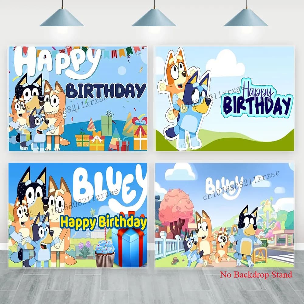 Il cane blu sfondo copertura bambini ragazzo festa di compleanno decorazioni forniture baby shower poster banner sfondo muro fotografia puntelli