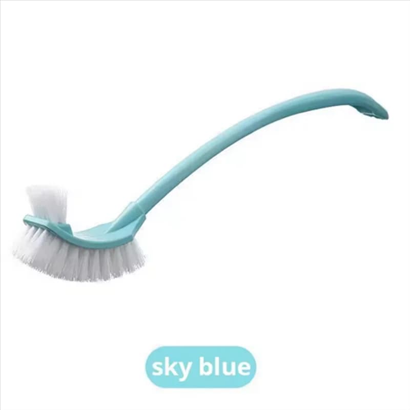 B97A-Spazzola per WC multifunzione a doppia testa Spazzola per WC con capelli morbidi Spazzola curva per la pulizia del bagno Spazzola angolare con manico lungo