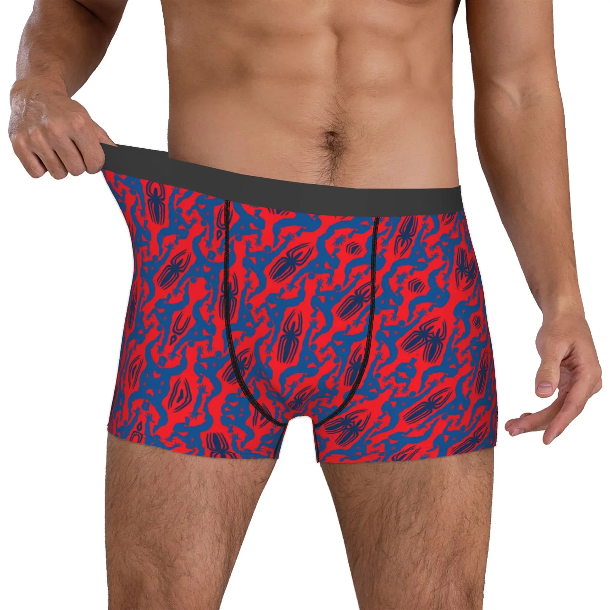 Boxer da uomo personalizzati S-Spiders con stampa fumetto, morbidi e confortevoli