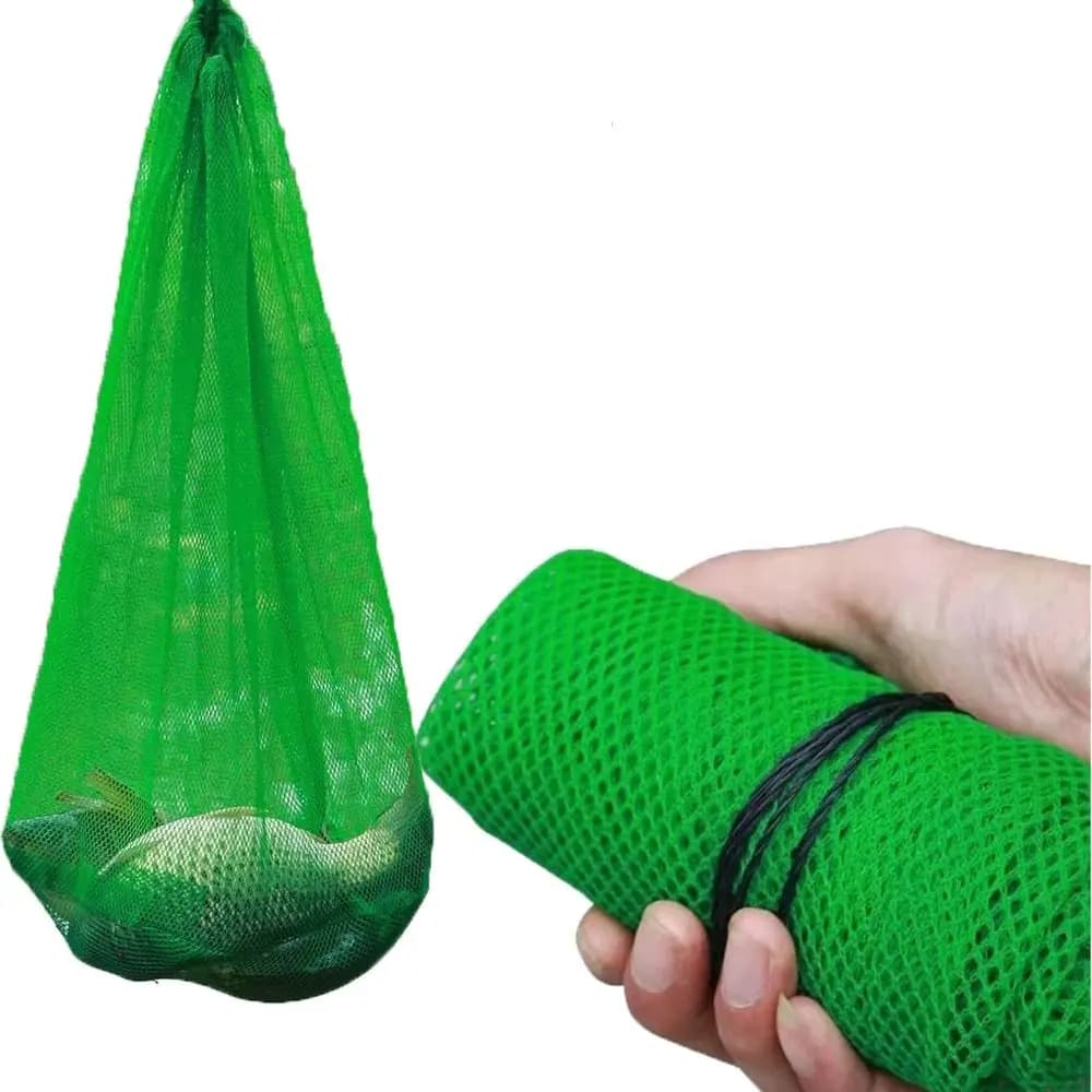Durable Plastic Nylon Material Mesh Bag Thickening Design Folding Feature Folding Mesh Bag Small Grid Net Bag For Fishing