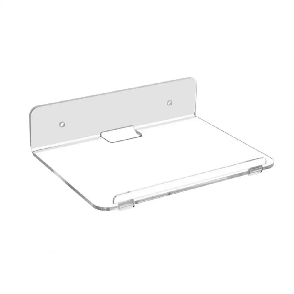 Room Storage Shelf Transparent Acrylic Floating Wall Shelves for Speaker Plant Pot Figures Adhesive or Screw for Office