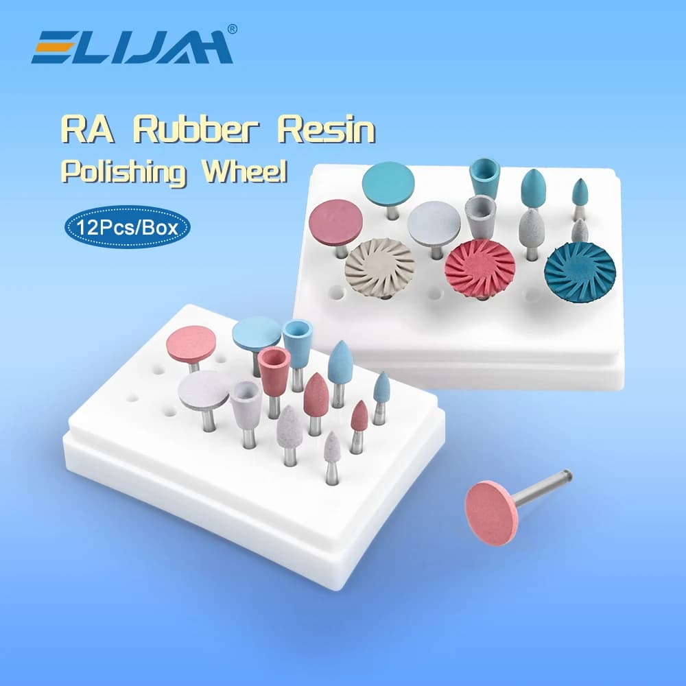 12 pcs/box Dental RA Rubber Resin Polishing Wheel Composite Resin Reptile and Polishing Set Spiral Polishing Wheel Dentist Tool