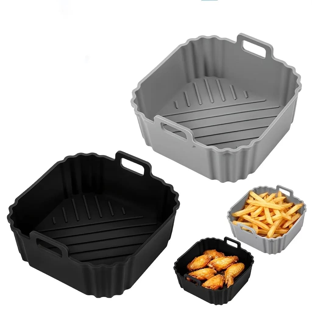 For 2 litre COSORI air fryer accessories, silicone square pan - Also for CHEFMAN 2L and Midea 2L, easy to clean non-stick